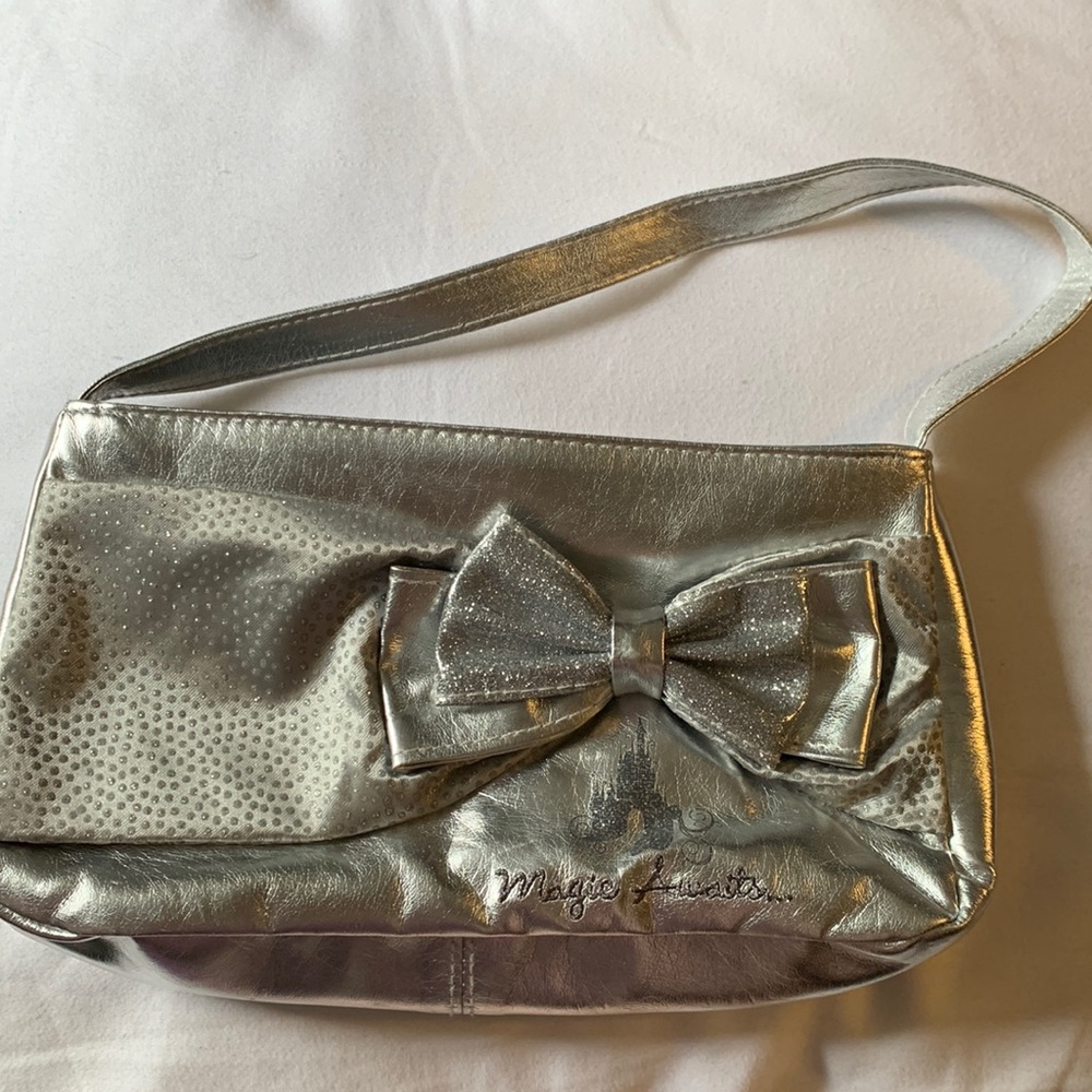 Disney Magic Awaits small silver purse - Disney Castle